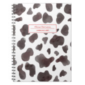 Carnet Nom et sujet de l'impression de vache (Devant)