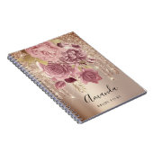 Carnet Nom Fête des mariées  Rose rose Roses (Côté Droit)
