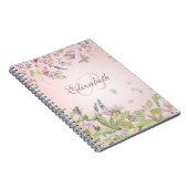 Carnet Nom + Fleurs sauvages roses de la fille initiale + (Côté Droit)