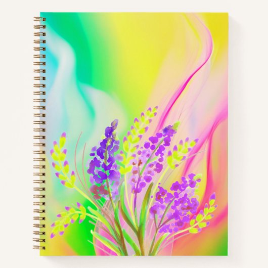 Carnet Nom floral Abstrait à gauche Objet (Devant)