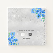 Carnet Nom floral bleu argenté (Dos)