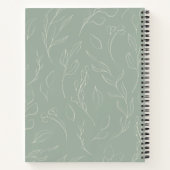 Carnet Nom floral botanique vert sauge rustique élégant (Dos)