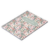 Carnet Nom floral rose (Côté gauche)