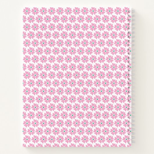 Carnet Nom floral rose moderne (Dos)