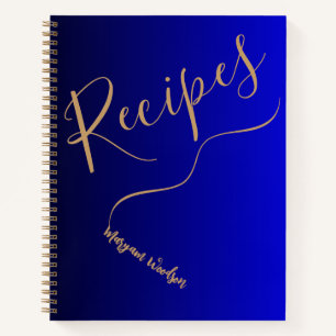 Carnet Nom Gold personnalisé (livre de recettes) noir et