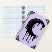 Carnet Nom gothique Violet noir lune à goutte Silhouette (À l'intérieur)