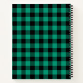 Carnet Nom Green & Black Checks Plaid En vichy Motif (Dos)