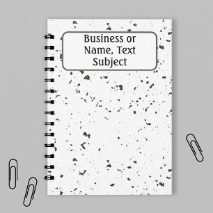 Carnet Nom, Gris et Noir Petits Chips en Marbre Terrazzo