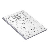 Carnet Nom, Gris et Noir Petits Chips en Marbre Terrazzo (Côté Droit)