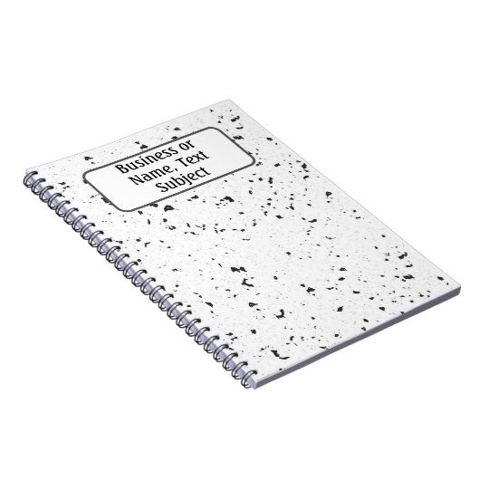 Carnet Nom, Gris et Noir Petits Chips en Marbre Terrazzo (Côté Droit)