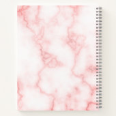 Carnet Nom gris personnalisé et monogramme sur le marbre  (Dos)