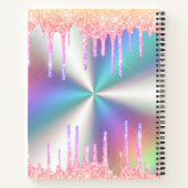 Carnet Nom holographique de la Parties scintillant glamou (Dos)