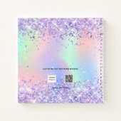 Carnet Nom holographique de lavande violette d'affaires (Dos)