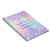 Carnet Nom holographique d'entreprise en violet lavande (Côté Droit)