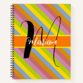 Carnet Nom initial coloré Monogramme - multicolore (Devant)