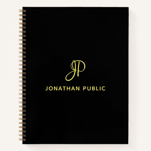 Carnet Nom initial du monogramme d'or manuscrit personnal (Devant)