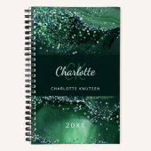 Carnet Nom initial du monogramme en marbre vert (Recto)