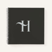 Carnet Nom initial élégant personnalisé Olive Green Typog (Devant)