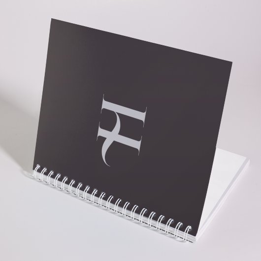 Carnet Nom initial élégant personnalisé Olive Green Typog