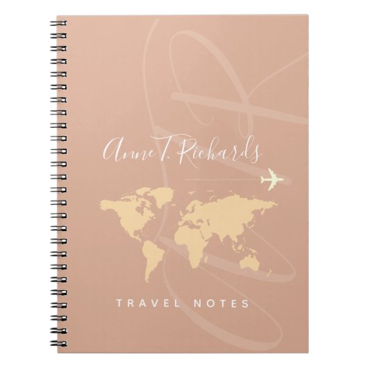 Carnet Nom manuscrit élégant Dusty Rose (Devant)