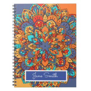 Carnet Nom marocain coloré motif Mandala