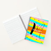 Carnet Nom mignon Monogramme - esthétique multicolore (Intérieur)