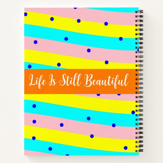 Carnet Nom mignon Monogramme - esthétique multicolore (Dos)