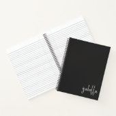 Carnet Nom minimaliste noir blanc personnalisé (Intérieur)