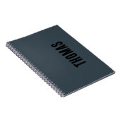 Carnet Nom minimaliste personnalisé Gris Charbon (Côté Droit)