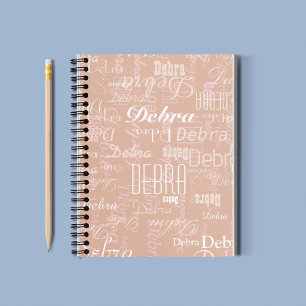 Carnet Nom modifiable Dusty Rose sur toute impression