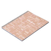 Carnet Nom modifiable Dusty Rose sur toute impression (Côté gauche)