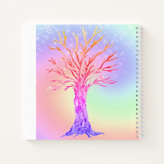 Carnet Nom Monogram Girly Rainbow Sparkles Sketchbook (Dos)