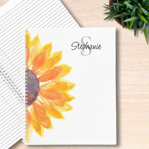 Carnet Nom Monogram Sunflower