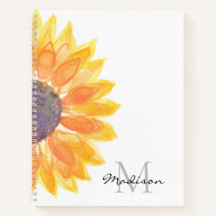 Carnet Nom Monogramme Aquarelle Tournée
