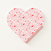 Carnet Nom Monogramme avec coeur rouge sur blanc | (Dos)