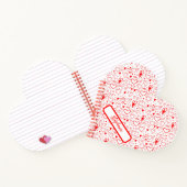 Carnet Nom Monogramme avec coeur rouge sur blanc | (Intérieur)