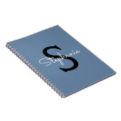 Carnet Nom Monogramme Bleu (Côté Droit)