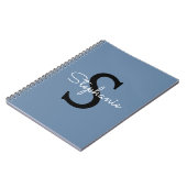 Carnet Nom Monogramme Bleu (Côté gauche)