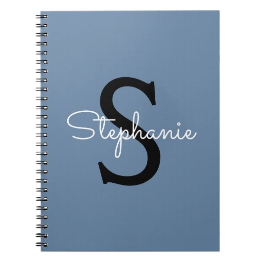 Carnet Nom Monogramme Bleu (Devant)