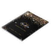 Carnet Nom monogramme de poussière de parties scintillant (Côté gauche)