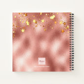 Carnet Nom monogramme des étoiles d'or rose (Dos)