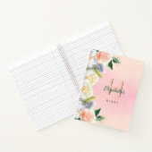 Carnet Nom monogramme des fleurs de broussailles du journ (Intérieur)