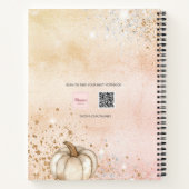 Carnet Nom monogramme du citrouille or rose de recette (Dos)