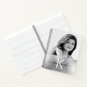 Carnet Nom monogramme du script photo en argent (Intérieur)