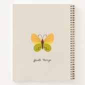 Carnet Nom monogramme élégant et floral initial Bourgogne (Dos)