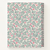 Carnet Nom monogramme en écriture florale vintage (Dos)