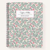 Carnet Nom monogramme en écriture florale vintage (Devant)
