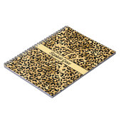 Carnet Nom Monogramme Imprimé Léopard Noir Or Guépard (Côté gauche)