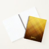 Carnet nom monogramme marron jaune moderne (Intérieur)