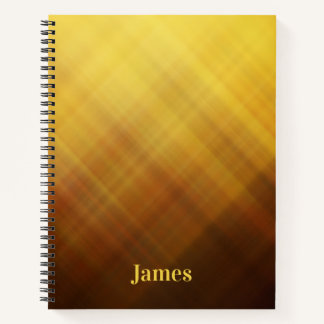 Carnet nom monogramme marron jaune moderne
